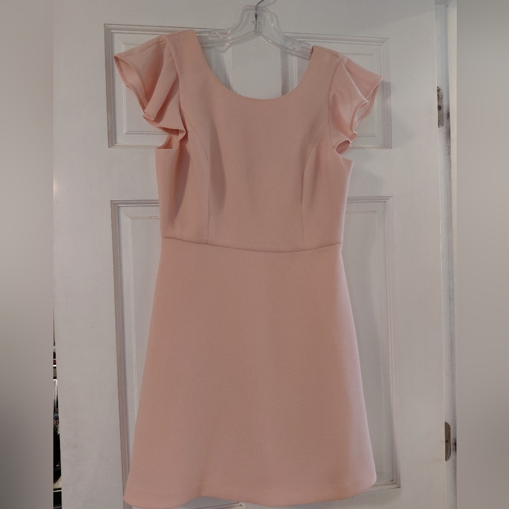 BCBGeneration Pink Flutter Sleeve Dress